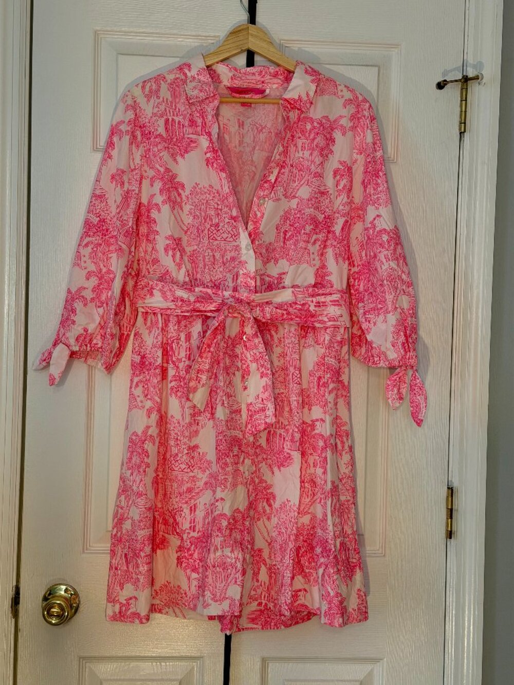 Lilly Pulitzer Amrita Cotton Shirtdress in Palm Beach Anniversary Toile
